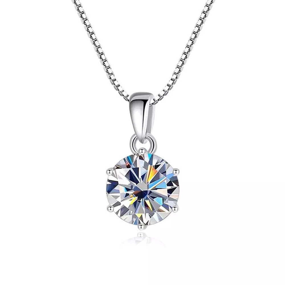 1 CT Real Moissanite Pendant Necklace For Women Top Quality